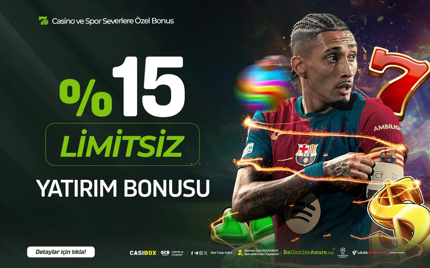%15 Limitsiz Yatırım Bonusu