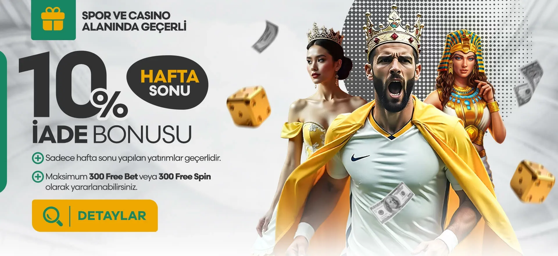 Haftasonu 3 Yatırıma %10 Freebet Freespin Bonusu